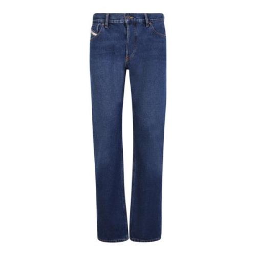 Blauwe Straight Cut Jeans voor Heren Diesel , Blue , Heren