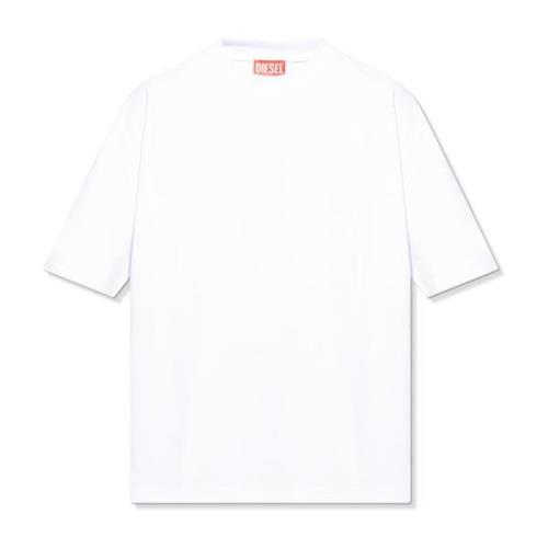 ‘T-Boggy-Megoval-D‘ T-shirt Diesel , White , Heren