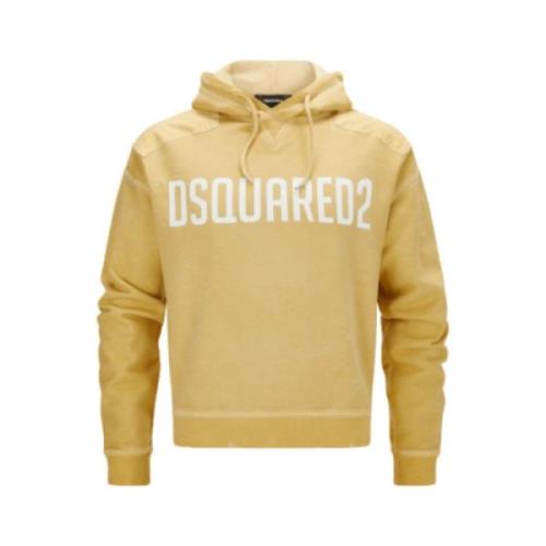 Mosterdgele Hoodie - Maat L Dsquared2 , Orange , Heren