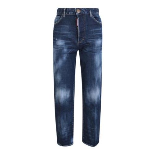 Blauwe Distressed High Waist Jeans Dsquared2 , Blue , Dames