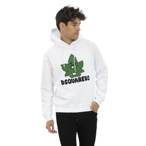 Canada Flower Hoodie voor Heren Dsquared2 , White , Heren