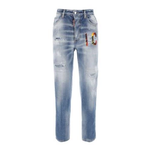 Stijlvolle Straight Jeans Collectie Dsquared2 , Blue , Dames