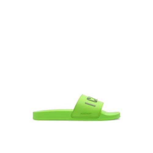 Slippers met logo Dsquared2 , Green , Heren