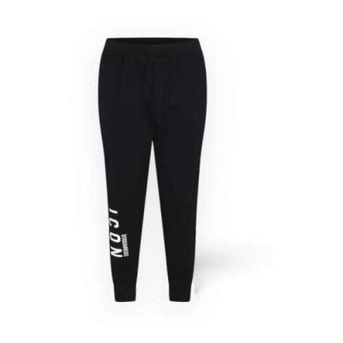 Comfortabele Fleece Sweatpants Dsquared2 , Black , Heren