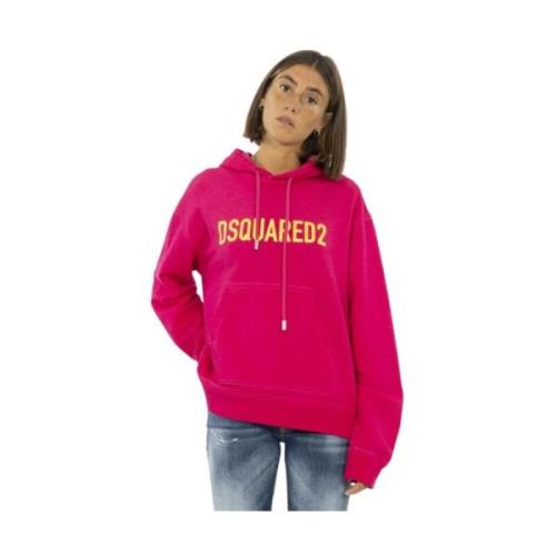 Gele Logo Oversized Hoodie Dsquared2 , Pink , Dames