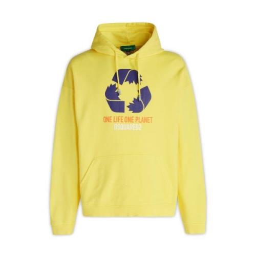 Comfortabele en stijlvolle hoodie voor heren Dsquared2 , Yellow , Here...