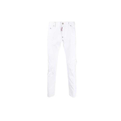 Slim-fit Skater Jeans - 44, Wit Dsquared2 , White , Heren