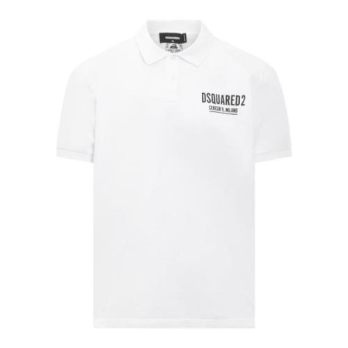 Korte Mouw Polo Shirt Dsquared2 , White , Heren