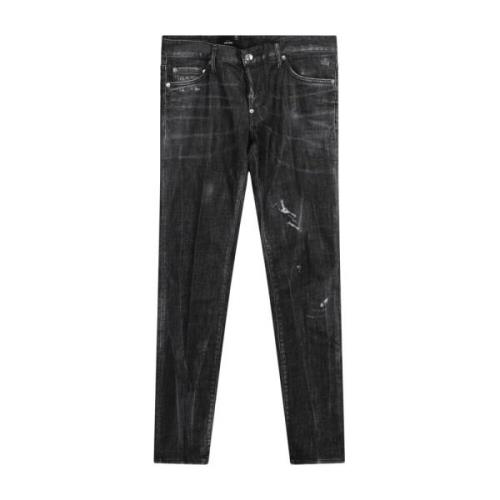 Floated Effect Slim Jeans Dsquared2 , Gray , Heren