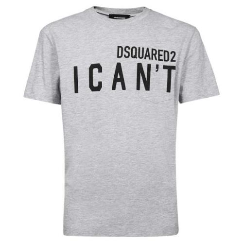 Klassiek Logo T-Shirt Dsquared2 , Gray , Heren