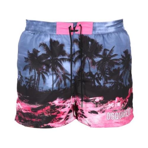 Strandkleding, Zonsondergang Print Zwemkleding Dsquared2 , Blue , Here...