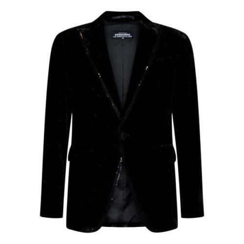 Heren Single Breasted Blazer Dsquared2 , Black , Heren