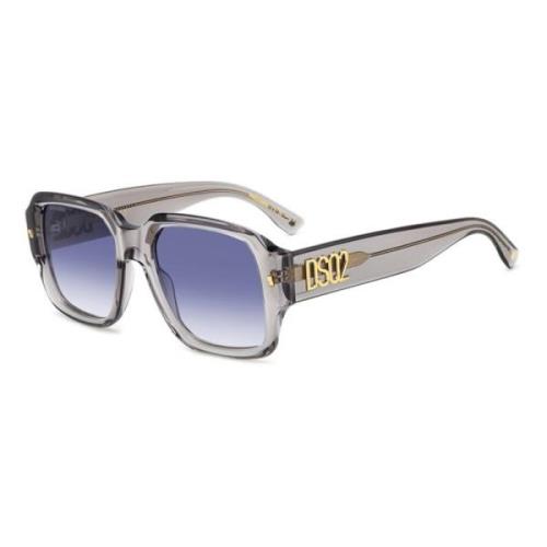 Grijze D2 Zonnebril met Blauw Shaded Lenzen Dsquared2 , Gray , Unisex