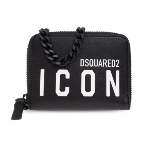 Portemonnee met logo Dsquared2 , Black , Heren