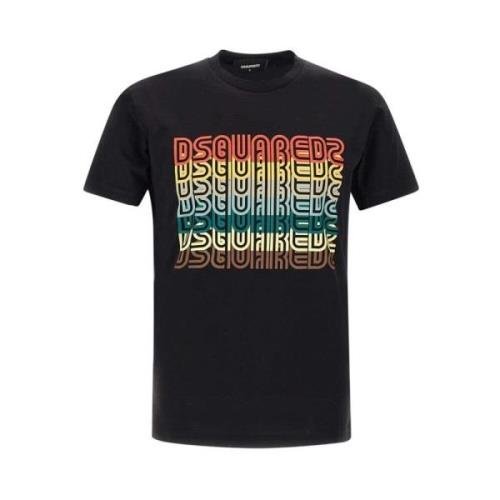 Zwarte T-shirts en Polos Dsquared2 , Black , Heren