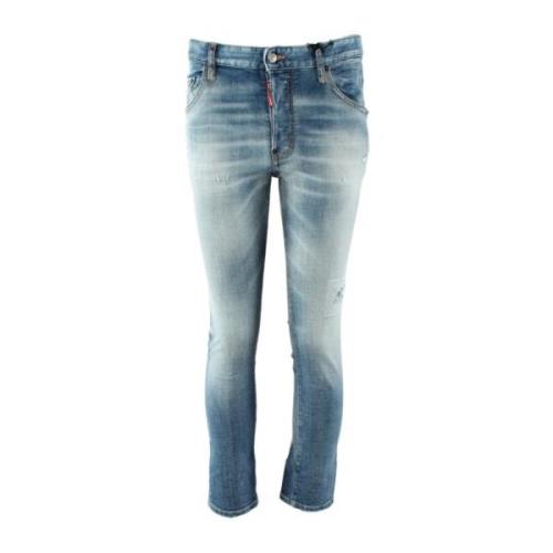 Blauwe Skater Jeans voor Heren Dsquared2 , Blue , Heren