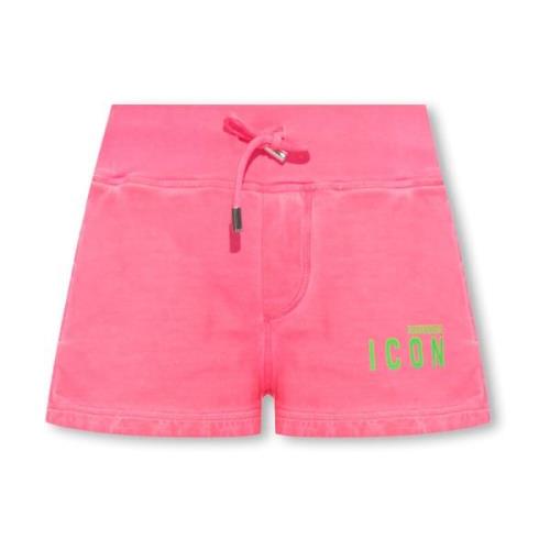 Shorts met logo Dsquared2 , Pink , Dames