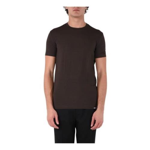 Katoenen T-shirt met Logo Print Dsquared2 , Brown , Heren