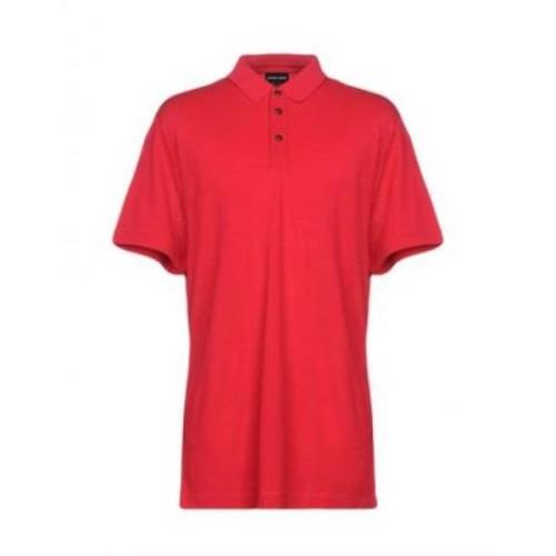 Klassiek Katoenen Poloshirt Emporio Armani , Red , Heren