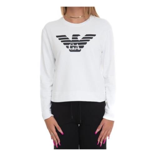 Sweatshirt met bedrukt logo, regular fit Emporio Armani , White , Dame...