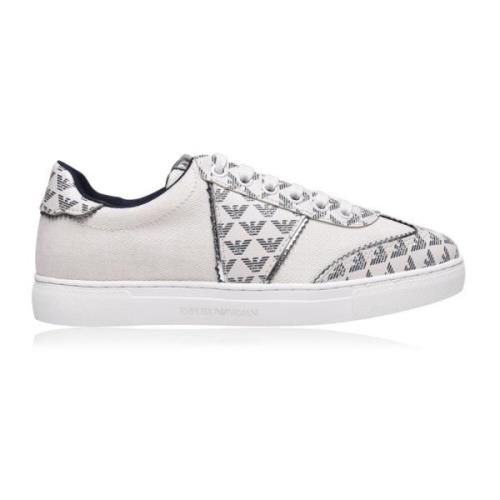 Opvallende Logo Sneakers Emporio Armani , White , Dames