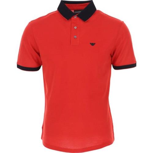Rode Polo Shirt Emporio Armani , Red , Heren