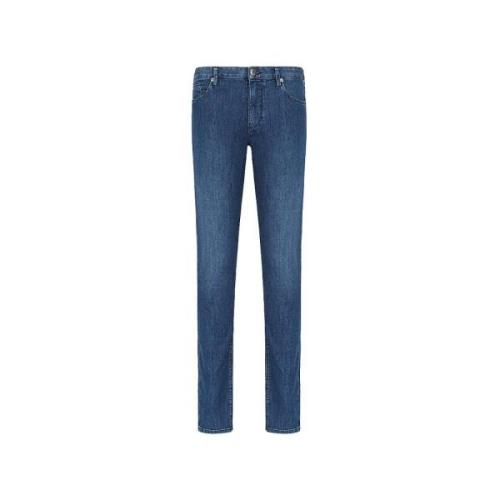 Blauwe Slim-Fit Jeans voor Heren Emporio Armani , Blue , Heren