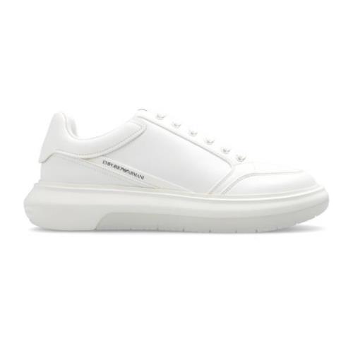 Sneakers met logo Emporio Armani , White , Heren