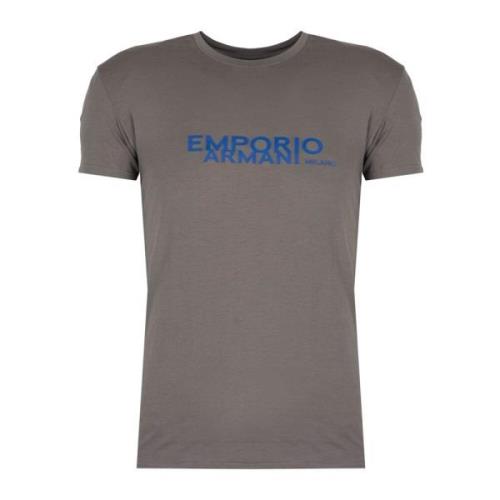 Aansluitend Ronde Hals T-shirt Emporio Armani , Gray , Heren
