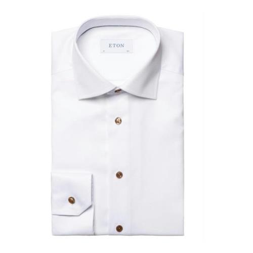 Slim Fit Formeel Overhemd Eton , White , Heren