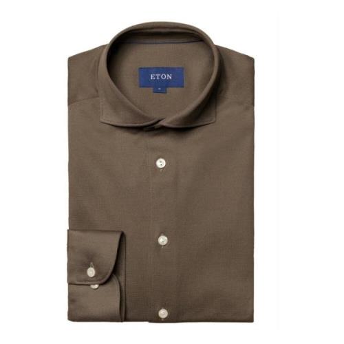 Casual Overhemd voor de Moderne Man Eton , Brown , Heren