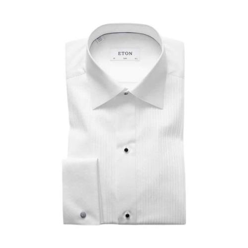 Stijlvolle Katoenen Formele Overhemd Eton , White , Heren