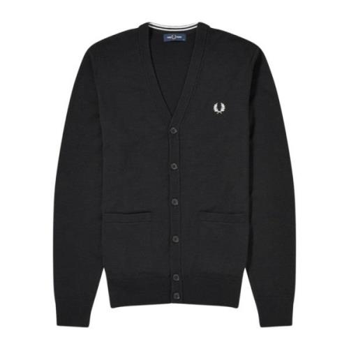 Zwarte Cardigan - Stijl/Model Naam Fred Perry , Black , Heren