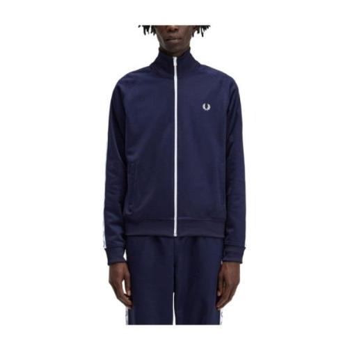 Klassieke Navy Zip-Through Sweatshirt Fred Perry , Blue , Heren