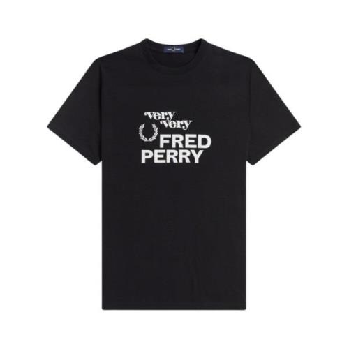 Bedrukt t-shirt Fred Perry , Black , Heren