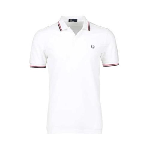 Twinped White Polo Shirt Fred Perry , White , Heren