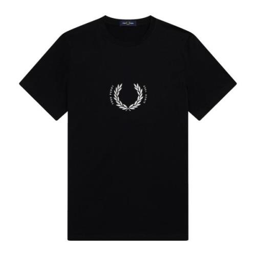 Circle Branding Tee Zwart Fred Perry , Black , Heren