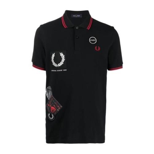 Katoenen Paal Shirt Fred Perry , Black , Heren