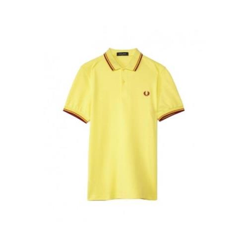 M3600 Korte Mouw Pool Shirt Fred Perry , Yellow , Heren