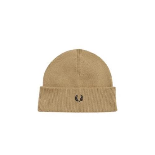 Geribbelde Wollen Hoed Fred Perry , Beige , Unisex