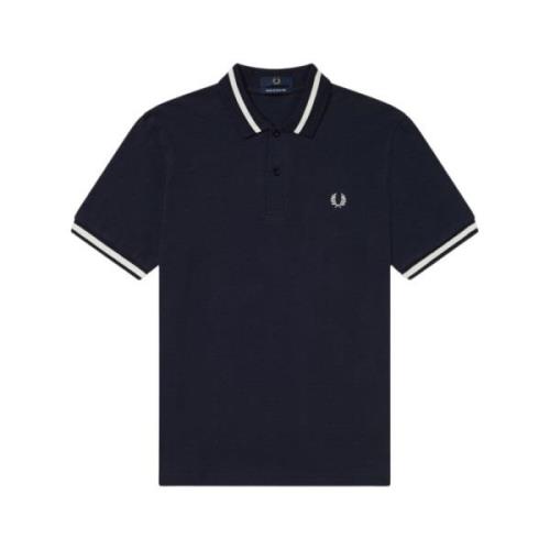 Originele Single Tipped Polo Navy/Wit Fred Perry , Blue , Heren