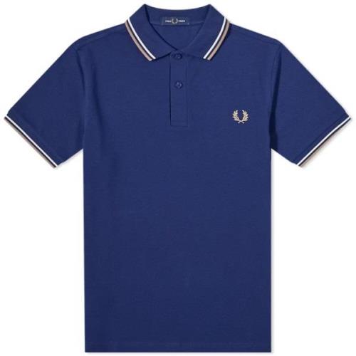 Slim Fit Twin Tipped Polo in French Navy / Ecru / Warm Stone Fred Perr...