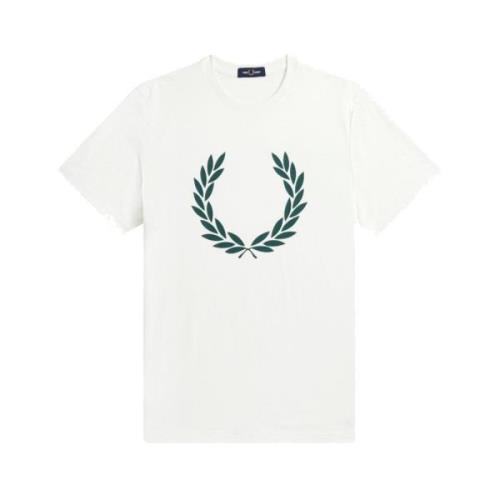 Laurel Wreath Print T-Shirt Fred Perry , White , Heren