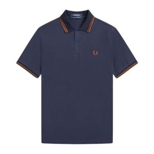 Iconische Twin Tipped Polo - Navy/Nut Fred Perry , Blue , Heren