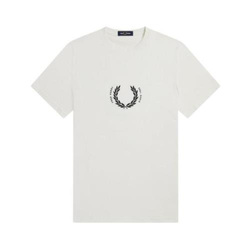 Circle Branding T-Shirt met Laurel Borduursel Fred Perry , White , Her...