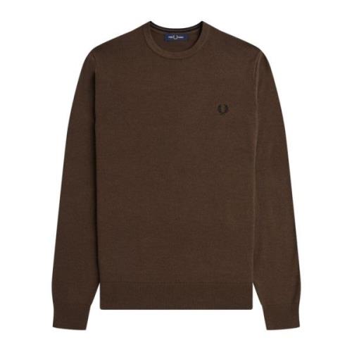 Sportieve Merino Wol Trui Fred Perry , Brown , Heren