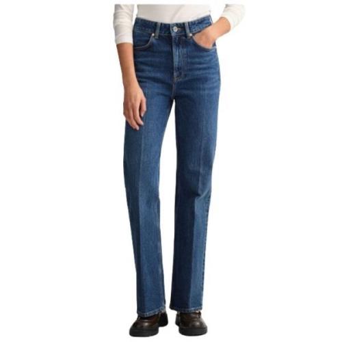Hoge Taille Flare Jeans Gant , Blue , Dames