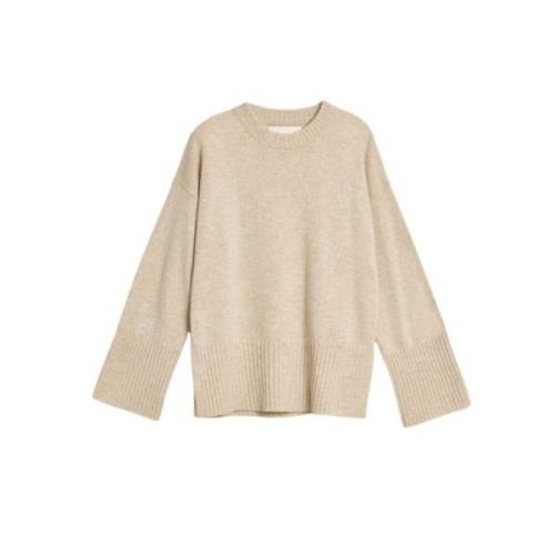 Oversized Wol en Kasjmier Trui Gant , Beige , Dames