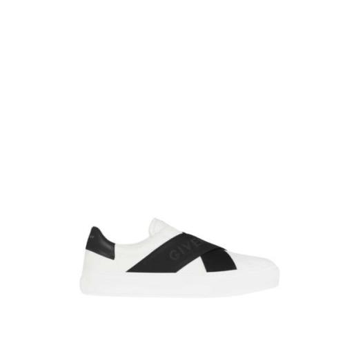 Witte/Zwarte City Sport Sneakers met D-riemen Givenchy , White , Dames