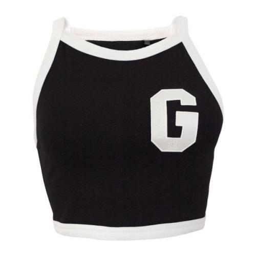Schwarz/Weiss Tank Top met Signature Patch Givenchy , Black , Dames